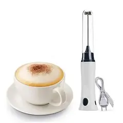 Hand Liquid Mixer and Coffee Maker Juice Maker Rechargeable - White - Rokomari